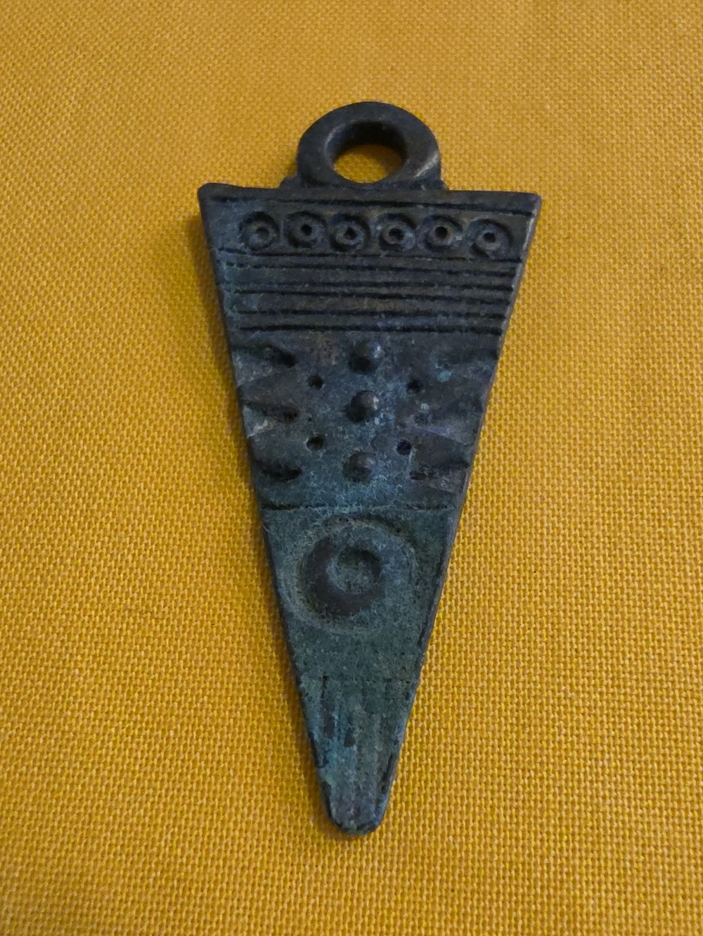 Vintage 1980s Triangle Abstract Necklace Pendant Designed by Lonnie Lovness